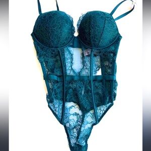 Victoria’s Secret Turquoise Lace Bombshell Bodice/Bodysuit
